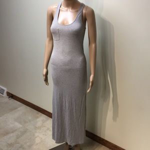 Anthropologie racerback gray maxi dress